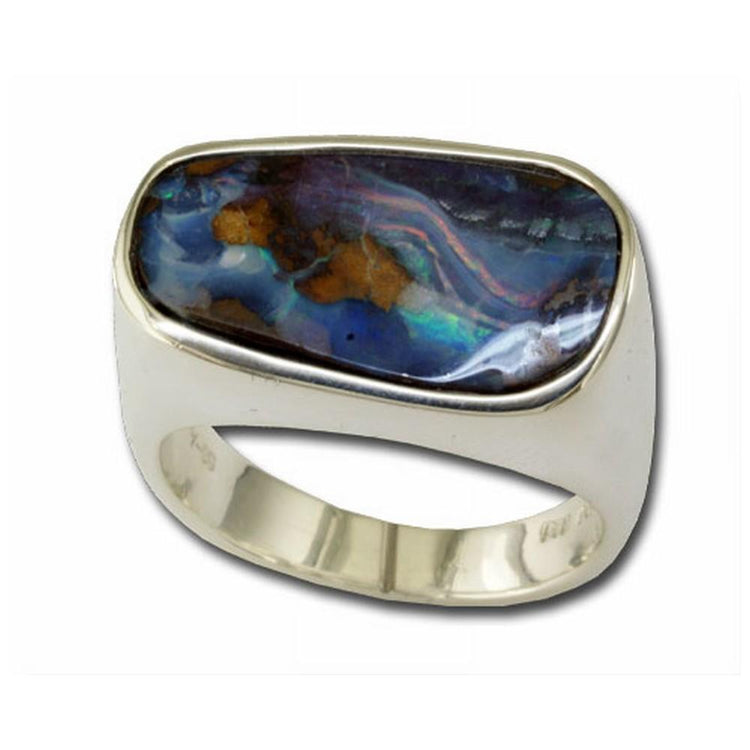 Sterling Silver Boulder Opal Ring