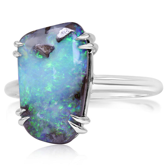 Sterling Silver Australian Boulder Opal Ring