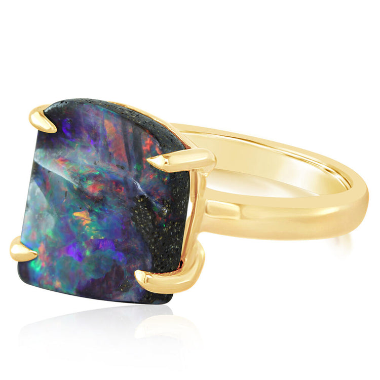 14K Yellow Gold Australian Boulder Opal Ring