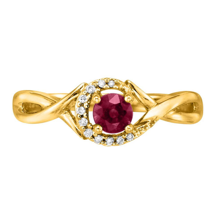 14K Yellow Gold Madagascar Ruby/Diamond Ring