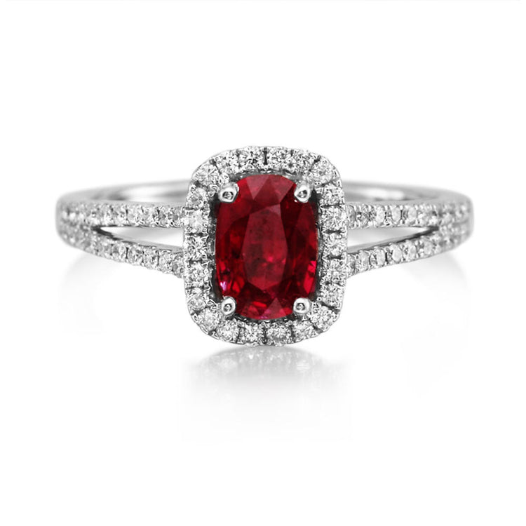 14K Yellow Gold Mozambique Ruby/Diamond Ring