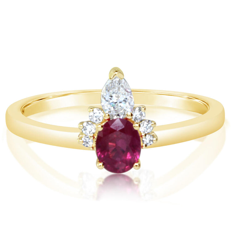 14K Yellow Gold Ruby/Diamond Ring