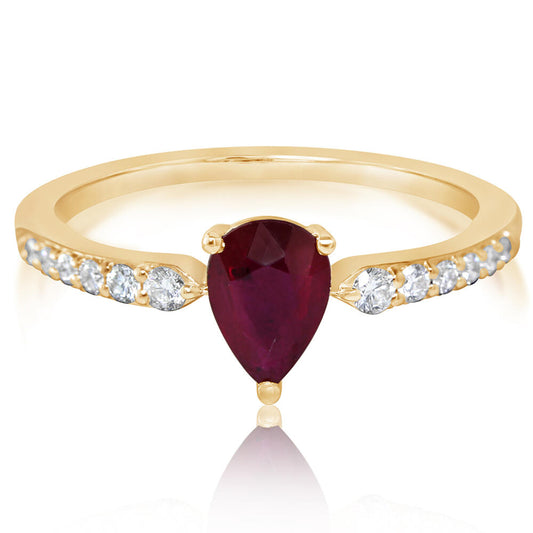 14K Yellow Gold Ruby/Diamond Ring