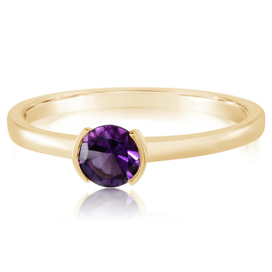 14K Yellow Gold Amethyst Ring