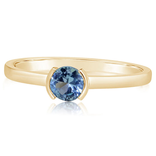 14K Yellow Gold Blue Topaz Ring