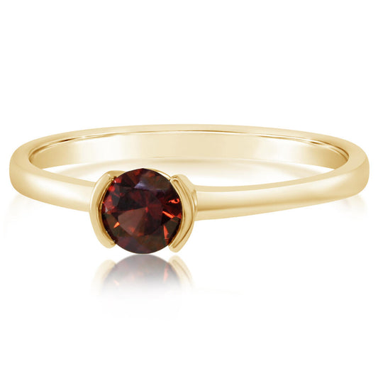 14K Yellow Gold Garnet Ring