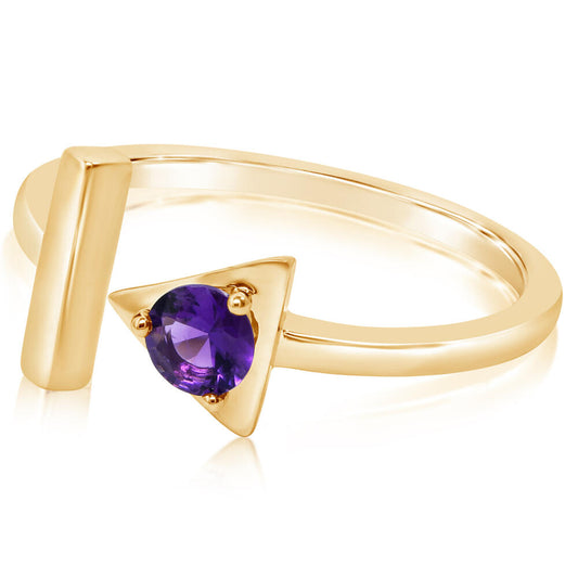 14K Yellow Gold Amethyst Ring