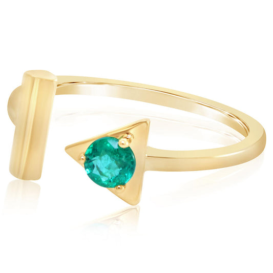 14K Yellow Gold Emerald Ring