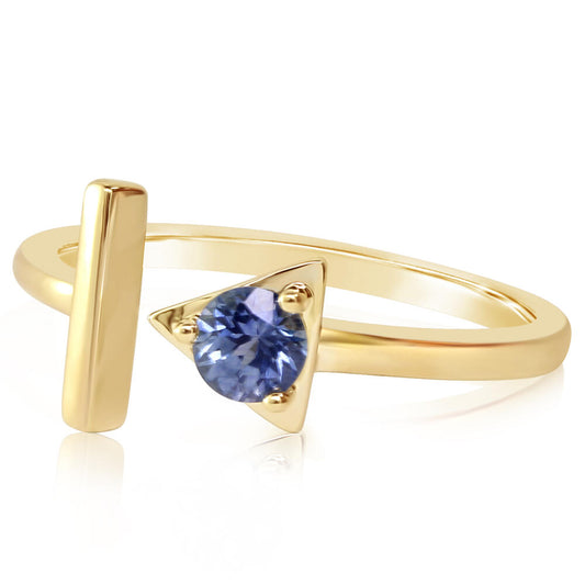 14K Yellow Gold Montana Sapphire Ring