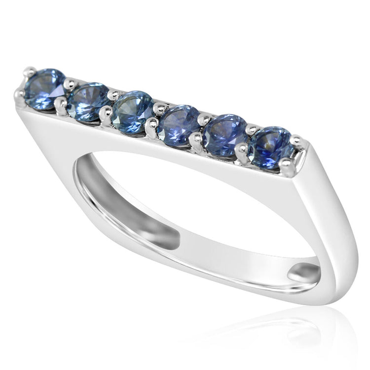 14K White Gold Montana Sapphire Ring