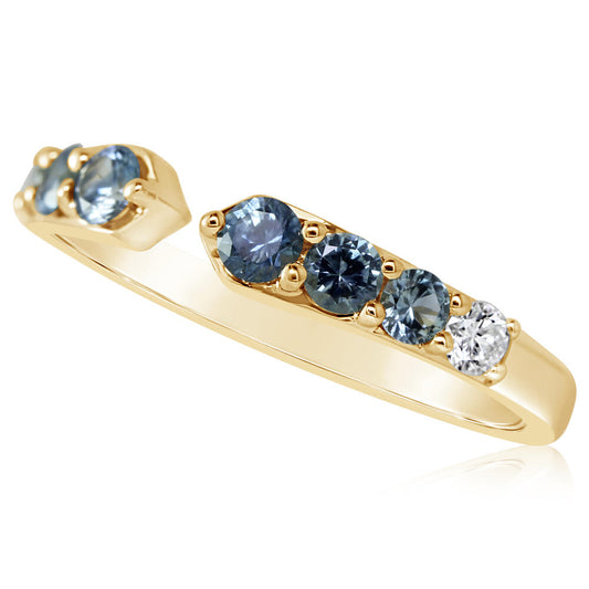 14K Yellow Gold Montana Sapphire/Diamond Ring