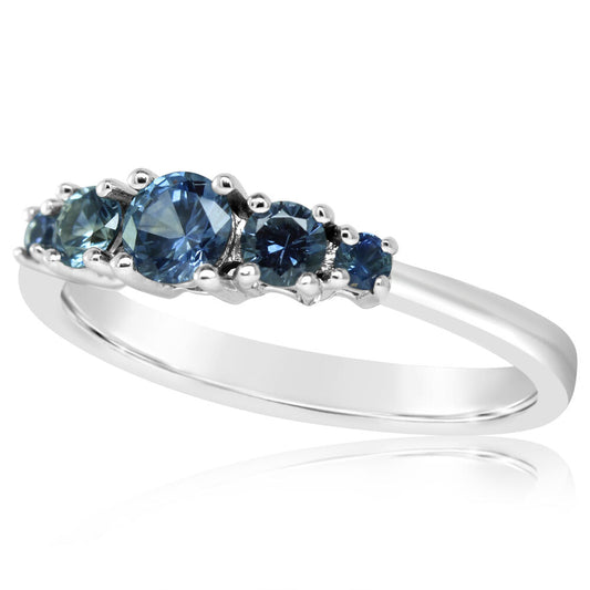 14K White Gold Montana Sapphire Ring