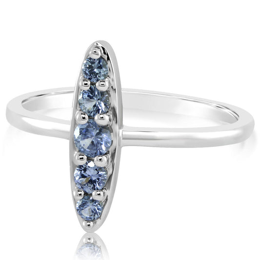 14K White Gold Montana Sapphire Ring