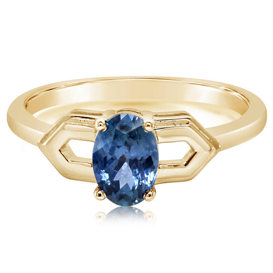 14K Yellow Gold Montana Sapphire Ring