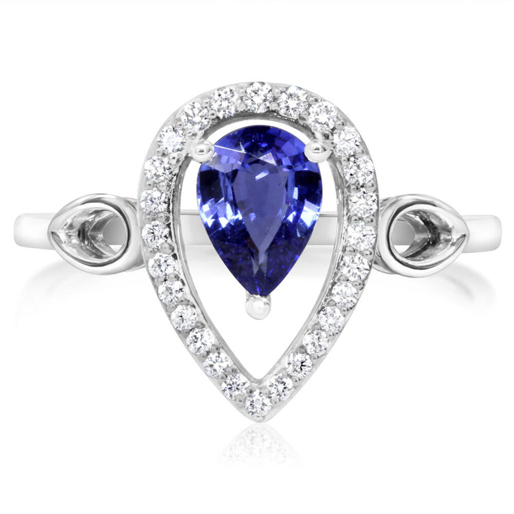 14K White Gold Sapphire/Diamond Ring