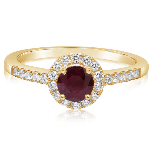 14K Yellow Gold Ruby/Diamond Ring