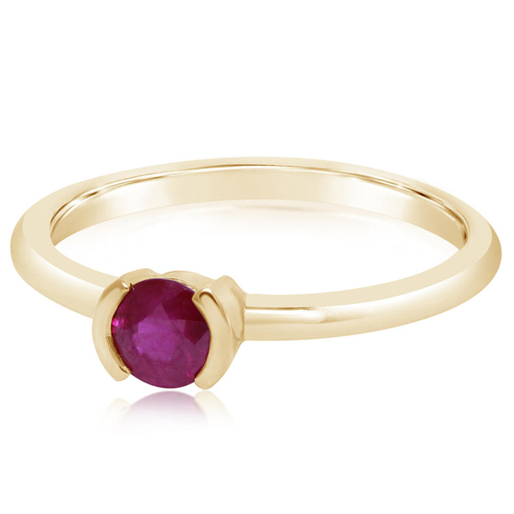 14K Yellow Gold Ruby Ring