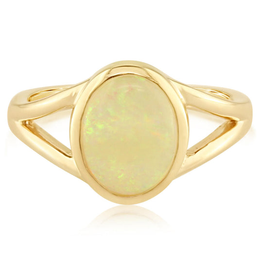 14K Yellow Gold Natural Opal Ring