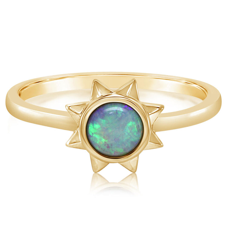 14K Yellow Gold Australian Opal Ring