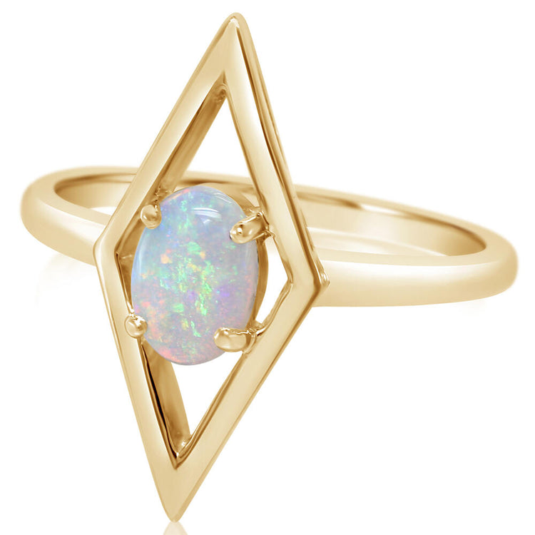 14K Yellow Gold Australian Opal Ring