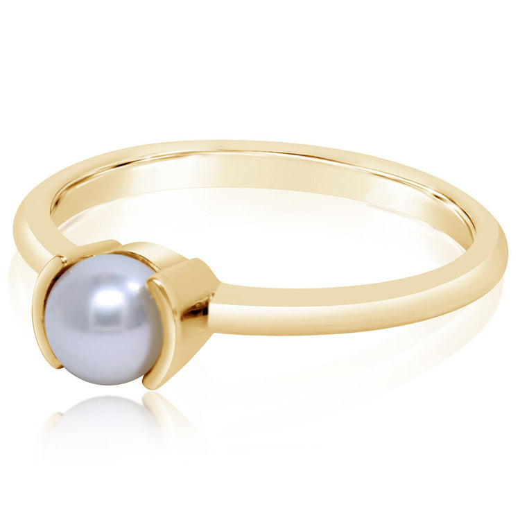 14K Yellow Gold Freshwater Cultured Pearl Ring