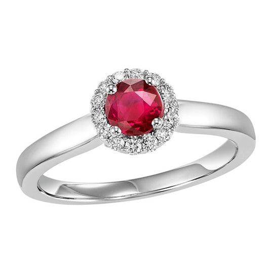 14K Ruby & Diamond Ring 3/4 gtw