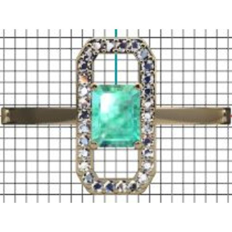 14K Yellow Gold Emerald/Diamond Ring