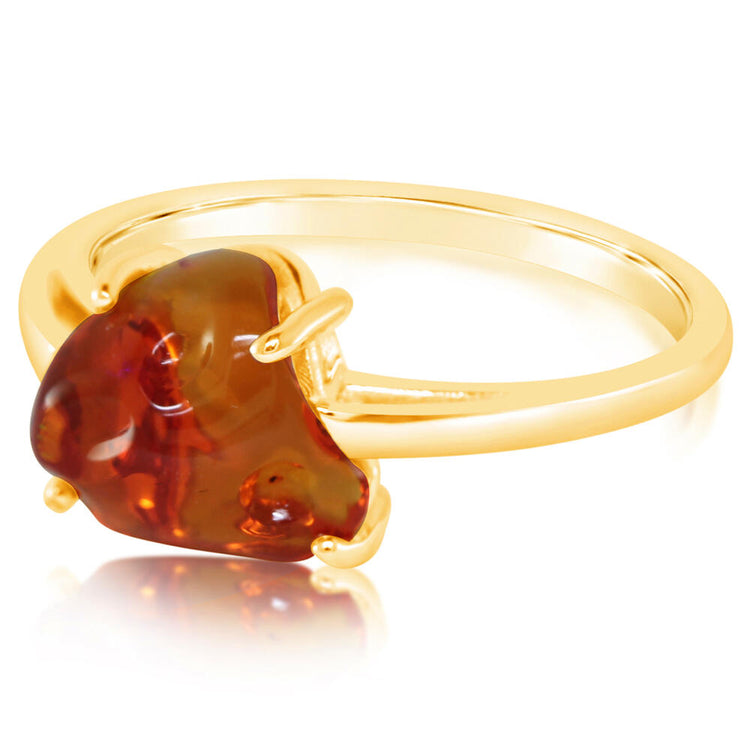 14K Yellow Gold Fire Opal Ring