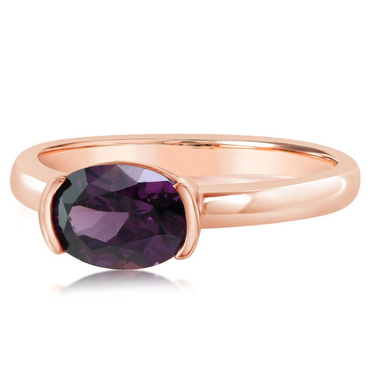 14K Rose Gold Purple Garnet Ring