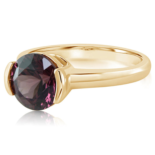 14K Yellow Gold Purple Garnet Ring