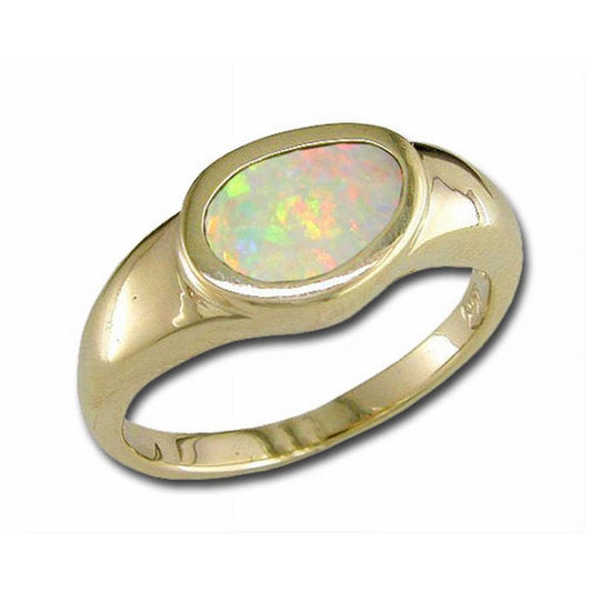 14K Yellow Gold Australian Natural Opal Ring