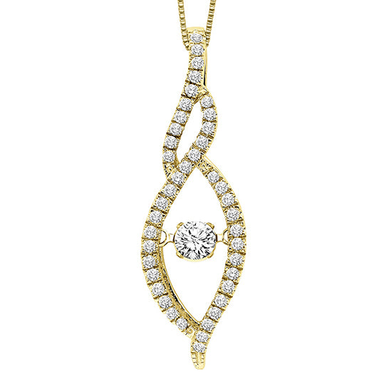 14KY Diamond Rhythm Of Love Pendant 3/8 ctw