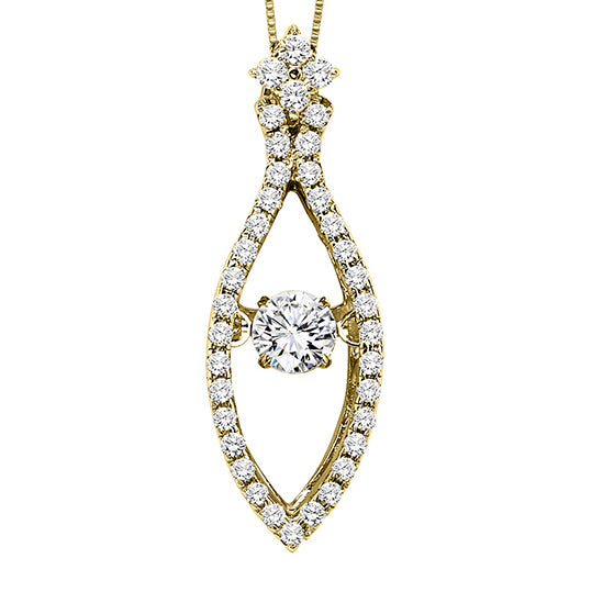 14KY Diamond Rhythm Of Love Pendant 1/2 ctw