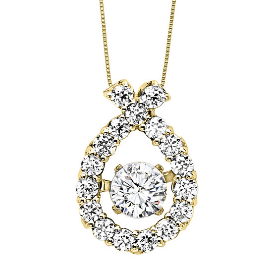 14K Diamond Rhythm Of Love Pendant 1/2 ctw