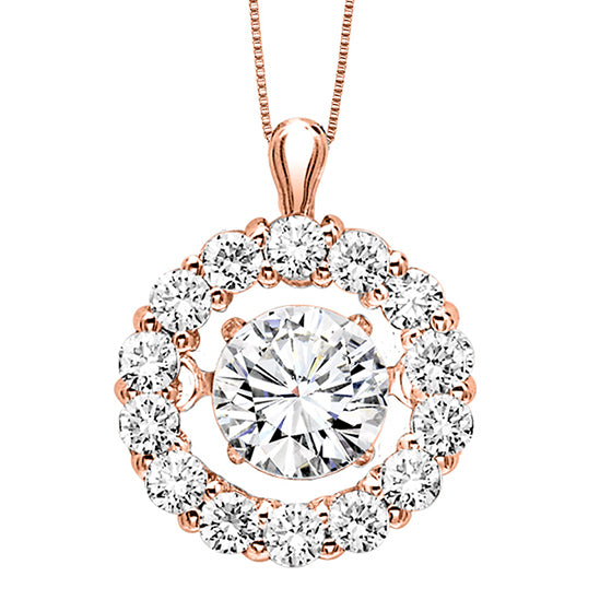 14K Rose Gold Diamond Rhythm Of Love Pendant 1/2 ctw