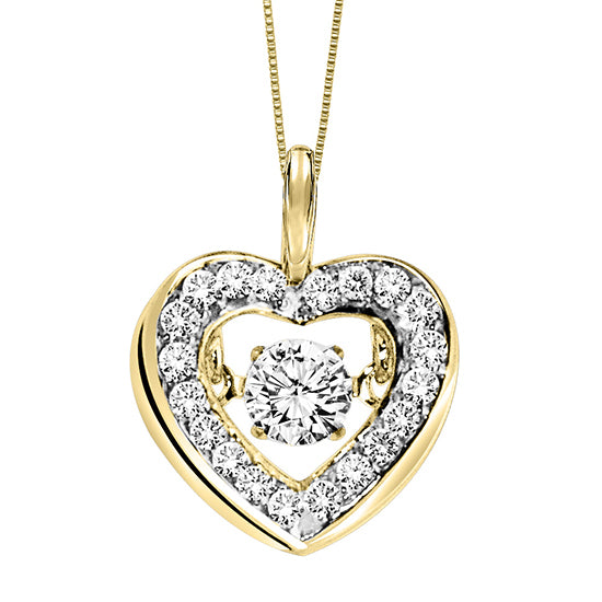 14KY Diamond Rhythm Of Love Pendant 1/3 ctw