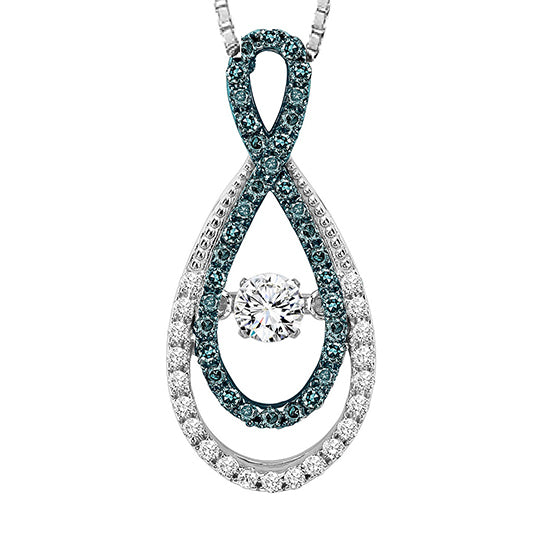 14K Blue Diamond ROL Pendant 1/2 ctw