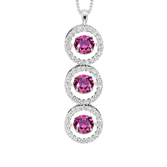 14K Pink Sapphire & White Diamond ROL Pendant 1 ctw