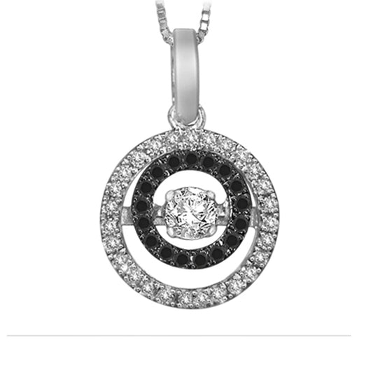 14K Black Diamond Rhythm Of Love Pendant 3/8 ctw