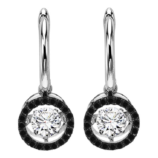 14K Black & White Diamond Rhythm Of Love Earrings 3/4 ctw