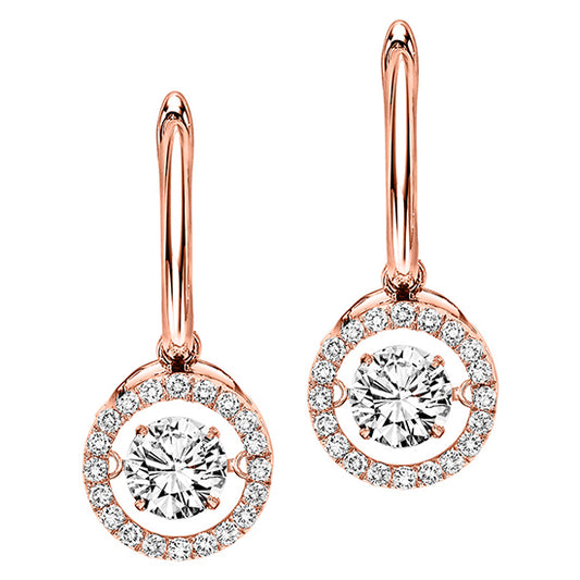 14K Rose Gold Diamond Rhythm Of Love Earrings 3/4 ctw