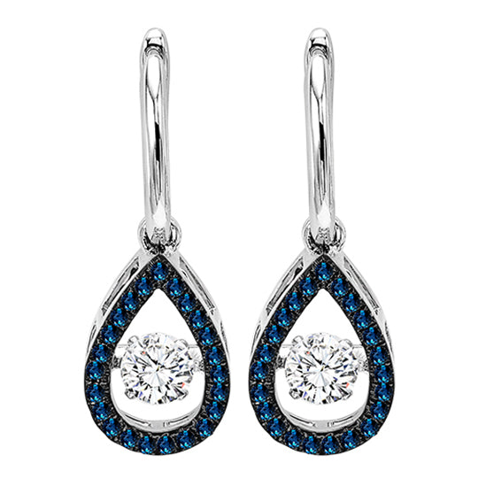 14K Blue & White Diamond Rhythm Of Love Earrings 3/4 ctw