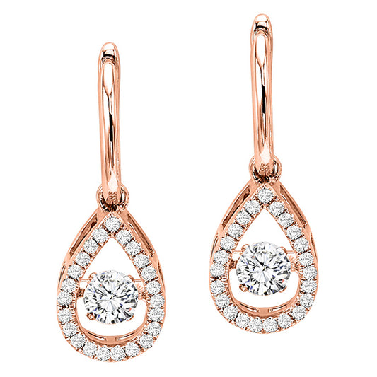 14K Rose Gold Diamond Rhythm Of Love Earrings 3/4 ctw