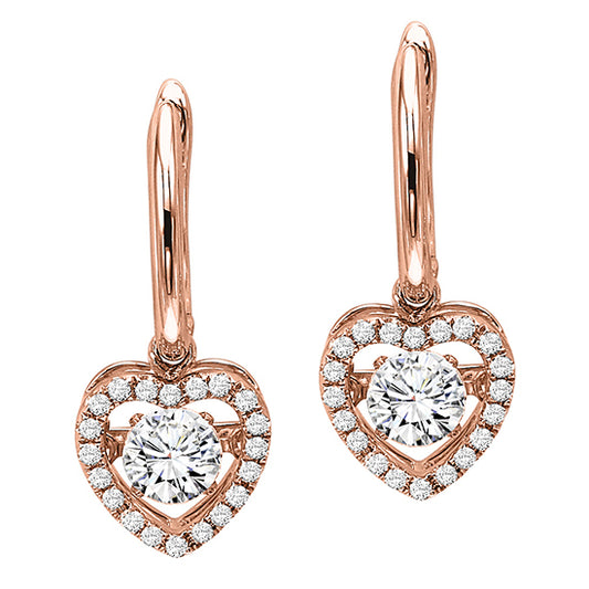 14K Rose Gold Diamond Rhythm Of Love Earrings 3/4 ctw