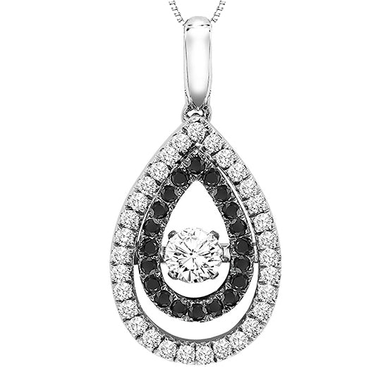 14K Black Diamond ROL Pendant 3/8 ctw