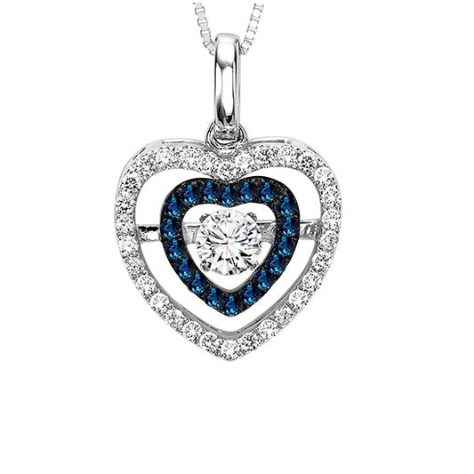 14K Blue Diamond ROL Pendant 3/8 ctw