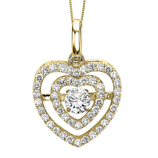 14KY Diamond Rhythm Of Love Pendant 3/8 ctw