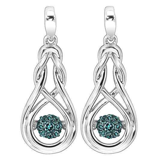 Silver Blue Diamond ROL Earrings