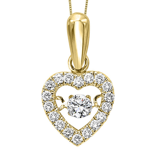 10KY Diamond Rhythm Of Love Pendant 1/5 ctw