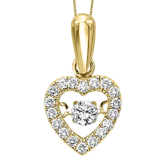 10KY Diamond Rhythm Of Love Pendant 1/5 ctw